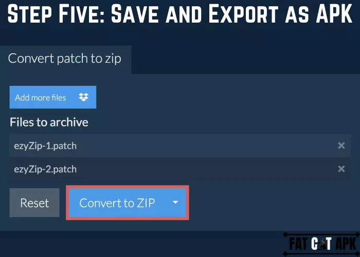 Step Five Save and Export as APK