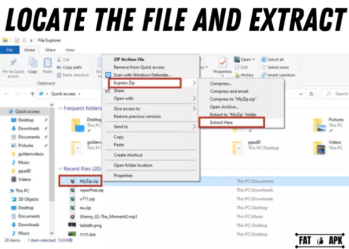 locate the File and Extract